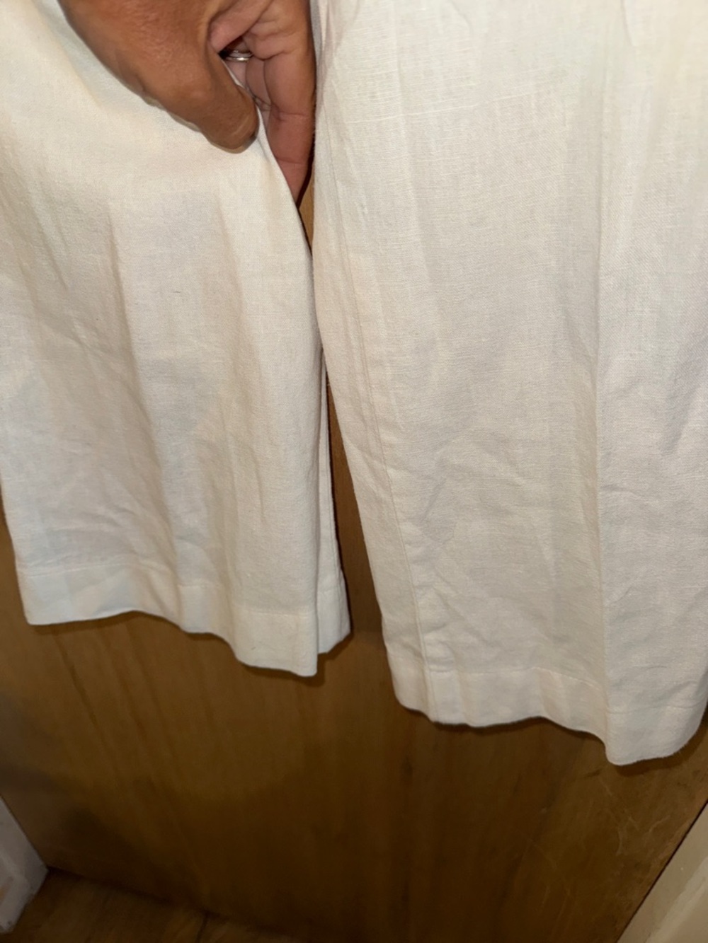 Rewash White Elastic Waist Casual Lightweight Beachy Summer Pants Large - Picture 3 of 5